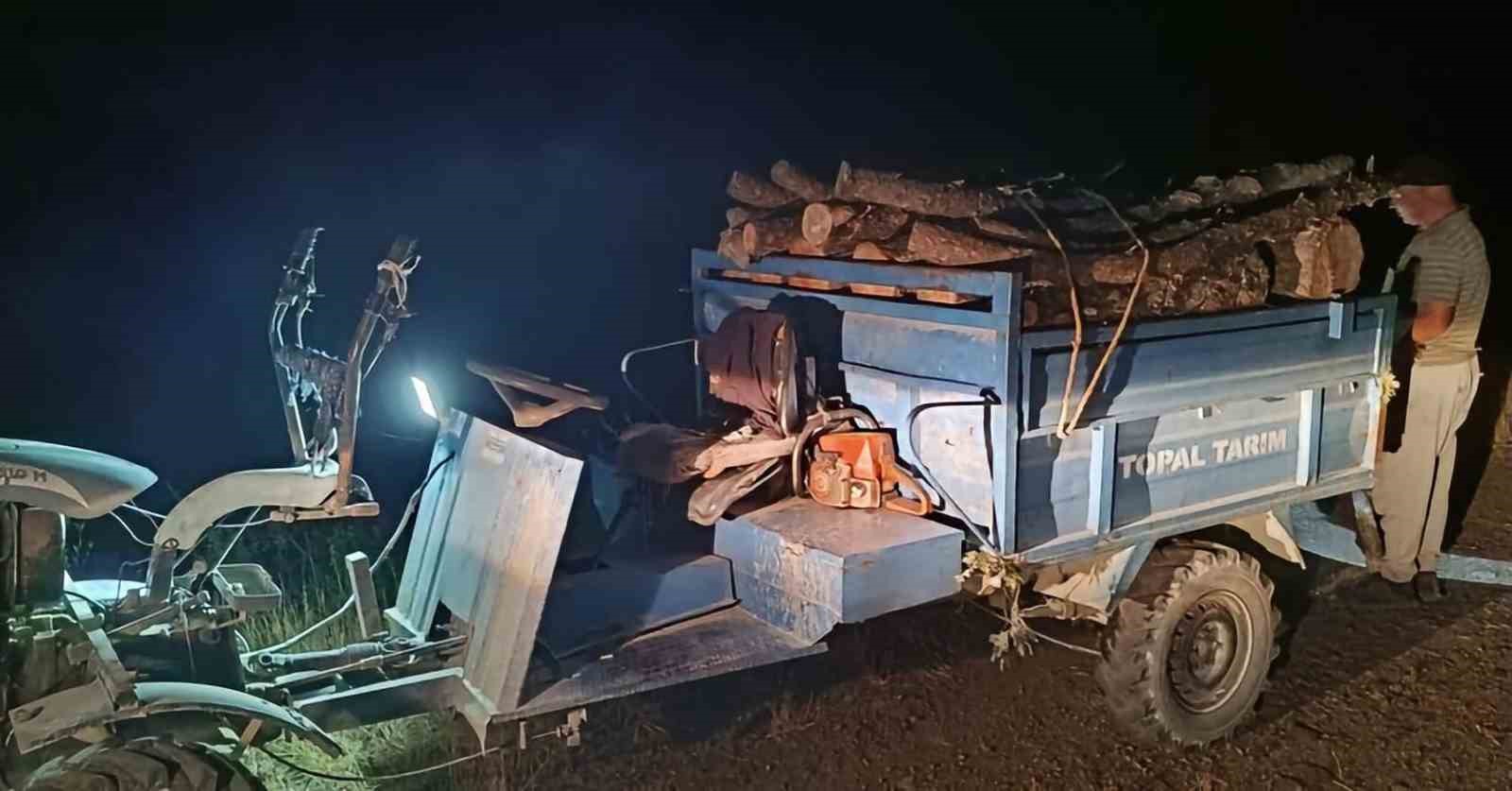 Ormanda usulsüz kesim yapan şahıslar yakalandı