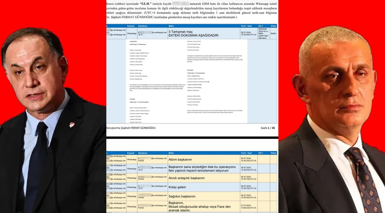 Ferhat Gündoğdu ile Hacıosmanoğlu arasındaki mesajlaşma