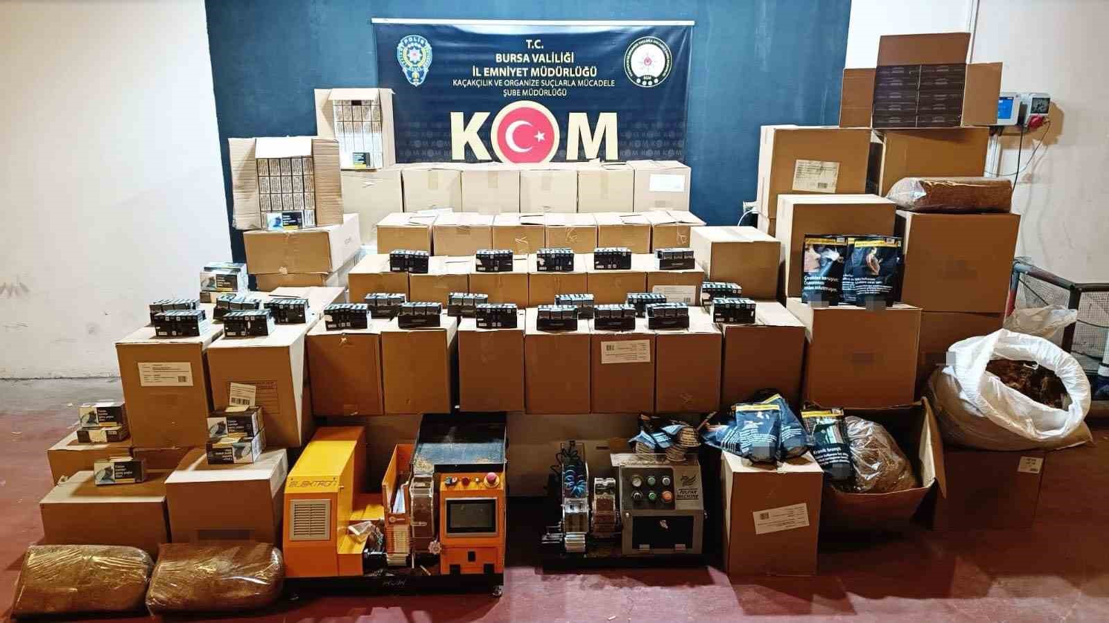 Bursa’da kaçak sigara ve tütün operasyonu