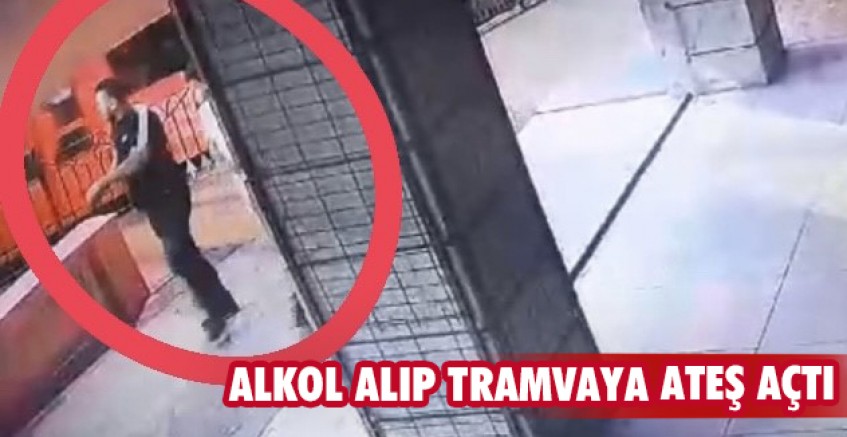 Alkol alıp tramvaya ateş açtı