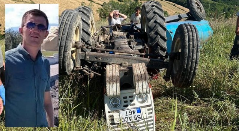 Bafra'da traktör devrildi: 1 ölü