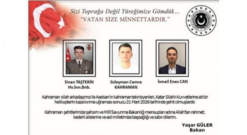 Bakan Güler’den şehitler için taziye mesajı