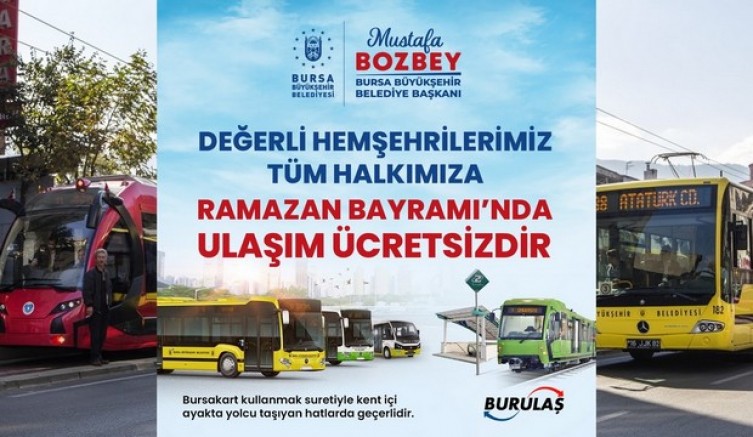 Bayram boyunca ulaşım ücretsiz
