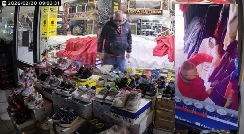 Bir mağazadan mont diğerinden ayakkabı çald