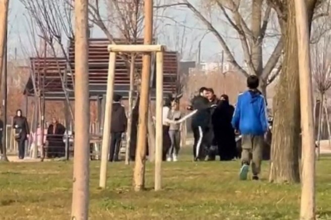 Bursa'da korkunç görüntüler; Döner bıçaklı kadın dehşet saçtı