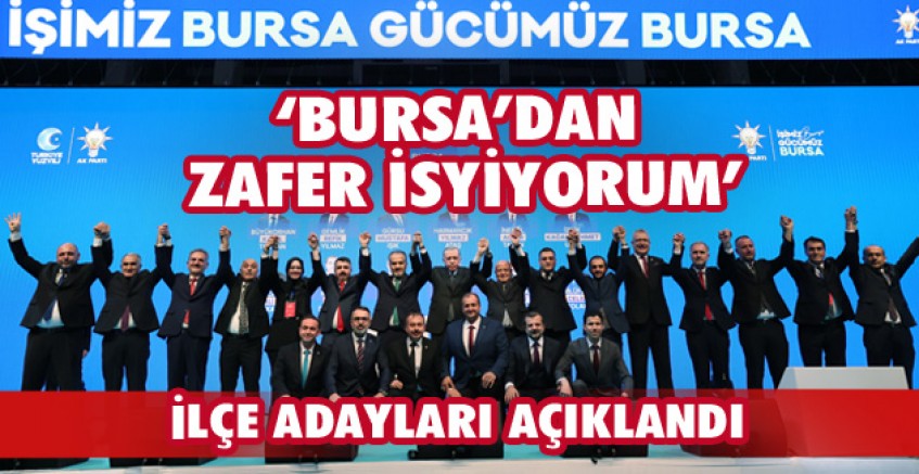 'BURSA'DAN ZAFER İSTİYORUM'