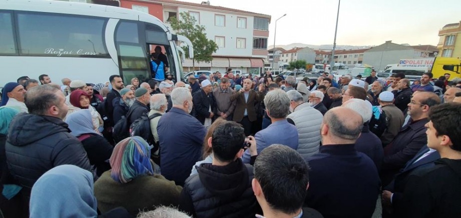 Bursa Gemlik'te hacı adayları kutsal topraklar için yola çıktı