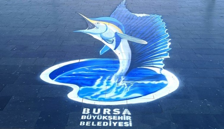 Bursa sokaklarında 3 boyutlu sanat