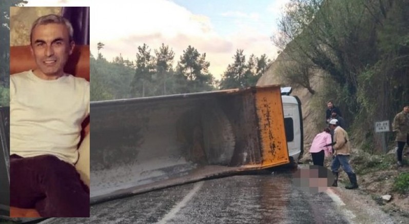 Denizli’de hafriyat kamyonu devrildi: 1 ölü