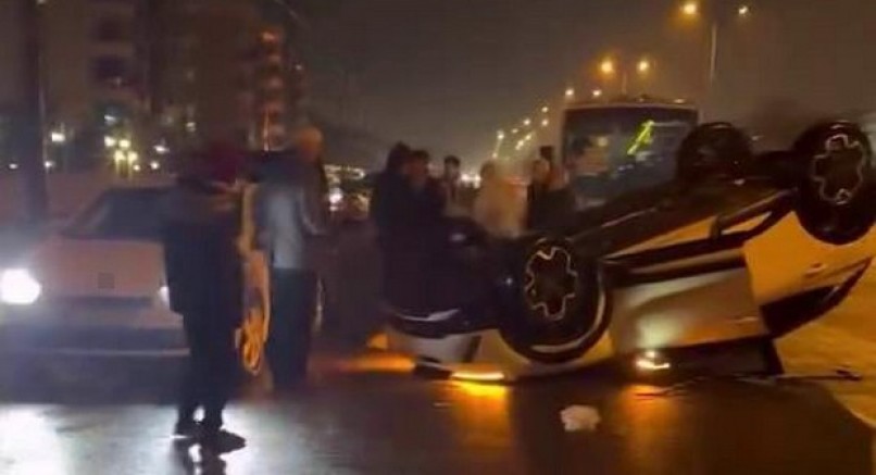 Diyarbakır’da otomobil takla attı: 1 yaralı