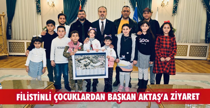 Filistinli çocuklardan Başkan Aktaş’a ziyaret