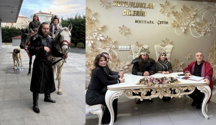 Film kostümüyle masal gibi nikah