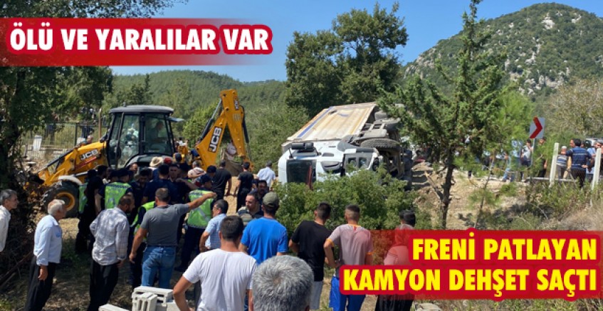 Freni patlayan kamyon dehşet saçtı