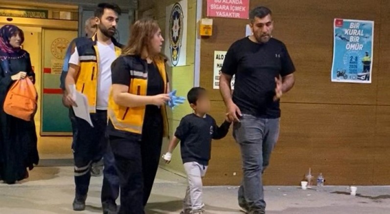 İnegöl'de 4 yaşındaki çocuk hastanelik oldu