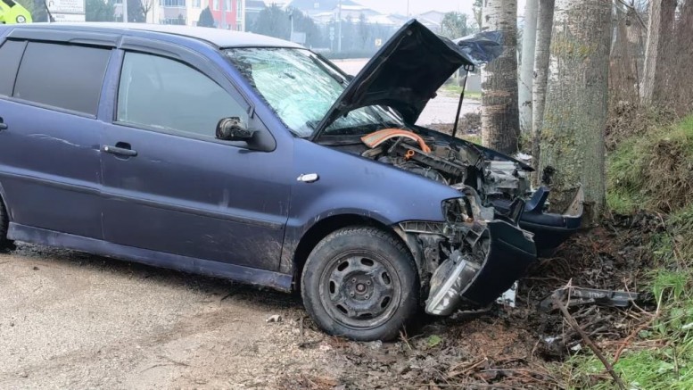İnegöl'de otomobil ağaca çarptı: 2 yaralı