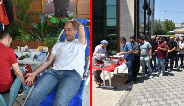 Kan bağışı ve aşure ikramı