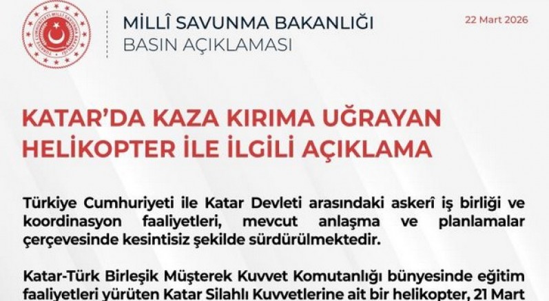 Katar’da askeri helikopter kazası: 3 Türk personel şehit