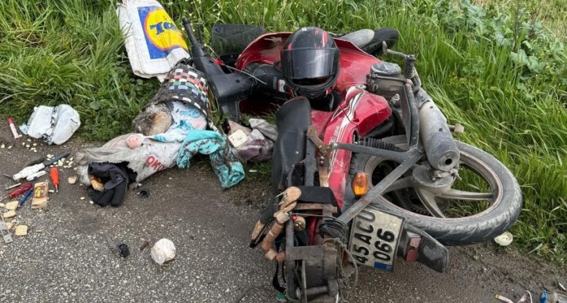Motosiklet sürücüsü ağır yaralandı
