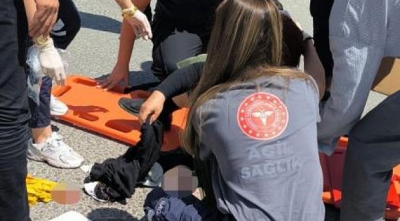 Motosikletten düşen kadın ağır yaralandı