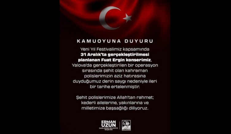 Narlıdere de konser ertelendi