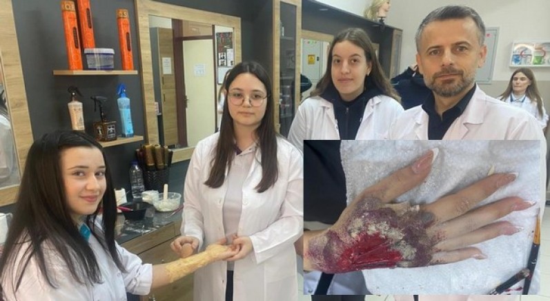 Öğrencilerden özel efekt makyajları