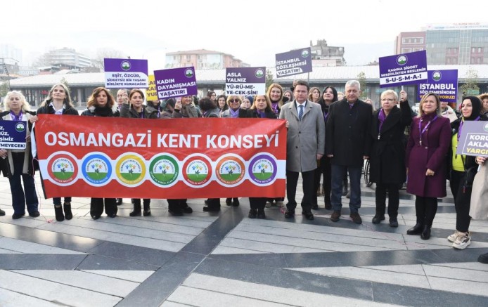 Osmangazi'de kadınlar, şiddete dur dedi, önemli mesajlar verildi