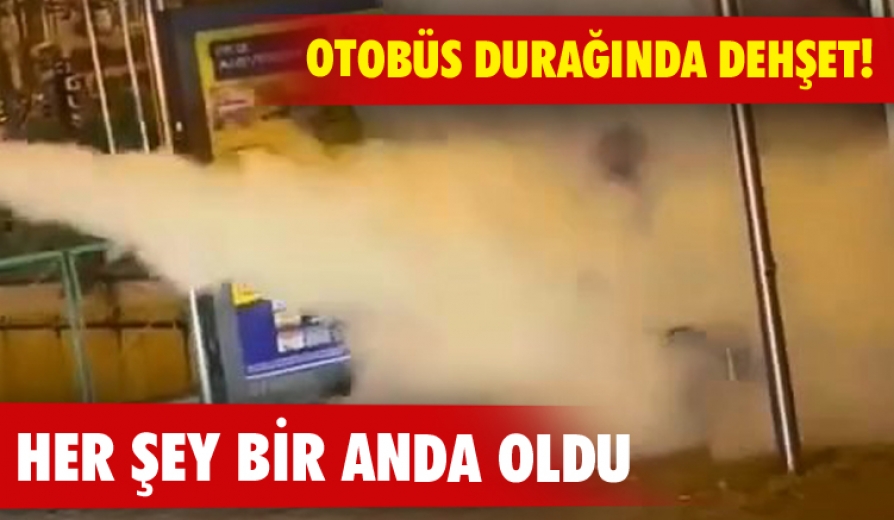 Otobüs durağında dehşet!