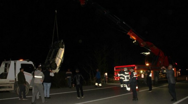 Otomobil fındık bahçesine uçtu: 2 yaralı