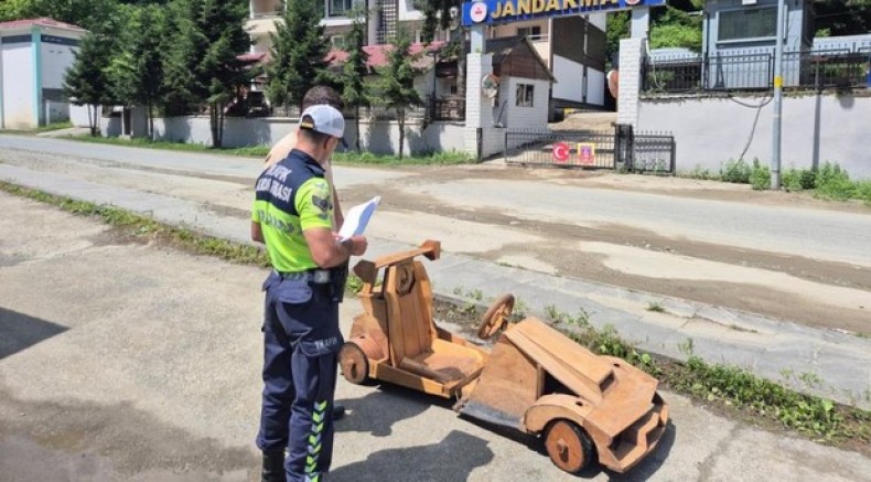 Saatte 70 kilometreyi aşan ahşap araca el konuldu