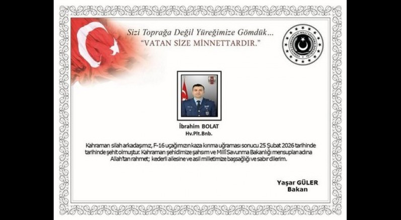 Şehidimiz Hava Pilot Binbaşı İbrahim Bolat