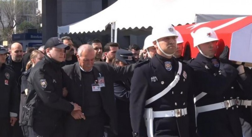 Şehit polis memuru için emniyette tören düzenlendi