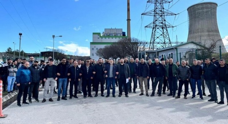 Tunçbilek'te Termik Santral işçileri eylemde