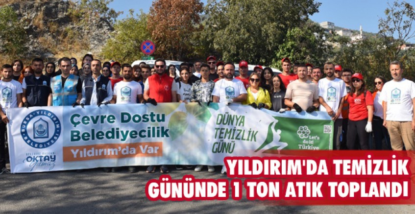 Yıldırım'da temizlik ​gününde 1 ton atık toplandı
