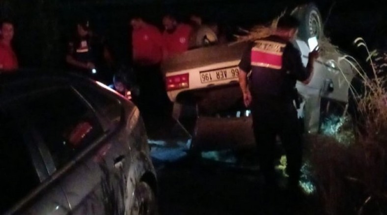 Yozgat’ta otomobil takla attı