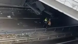 Yağış sebebiyle kontrolden çıkan tır makasladı