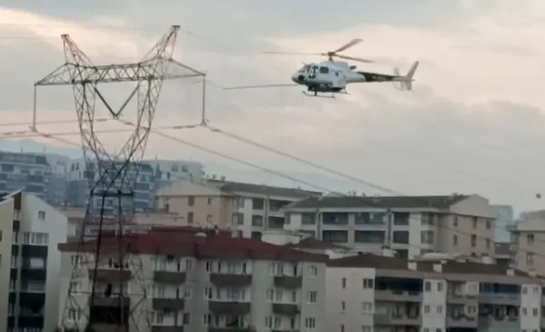 Bursa’da iletim hatlarına helikopterli bakım